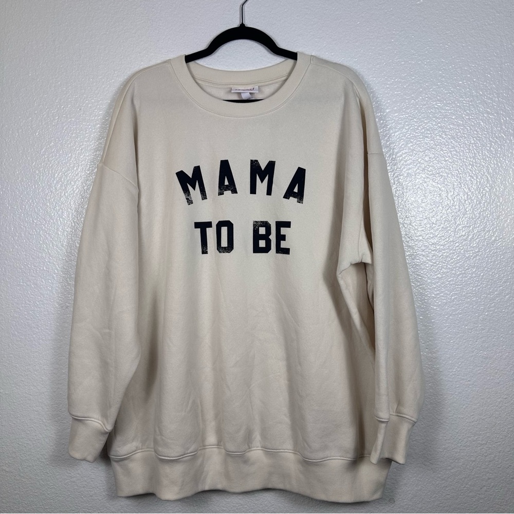 Isabel Maternity by Ingrid &‎ Isabel Cream 'Mama To Be' Sweater Size XXL